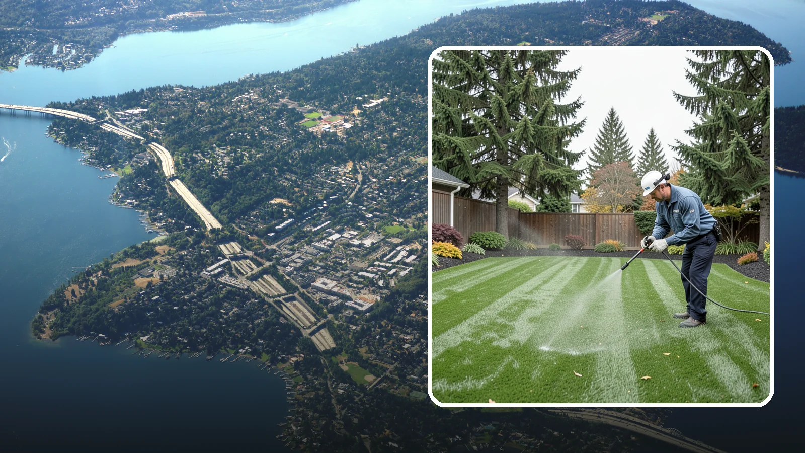 Turf Deodorizing in Mercer Island, King County, WA - We deep-clean and treat synthetic turf to neutralize pet odors trapped by our persistently damp climate.