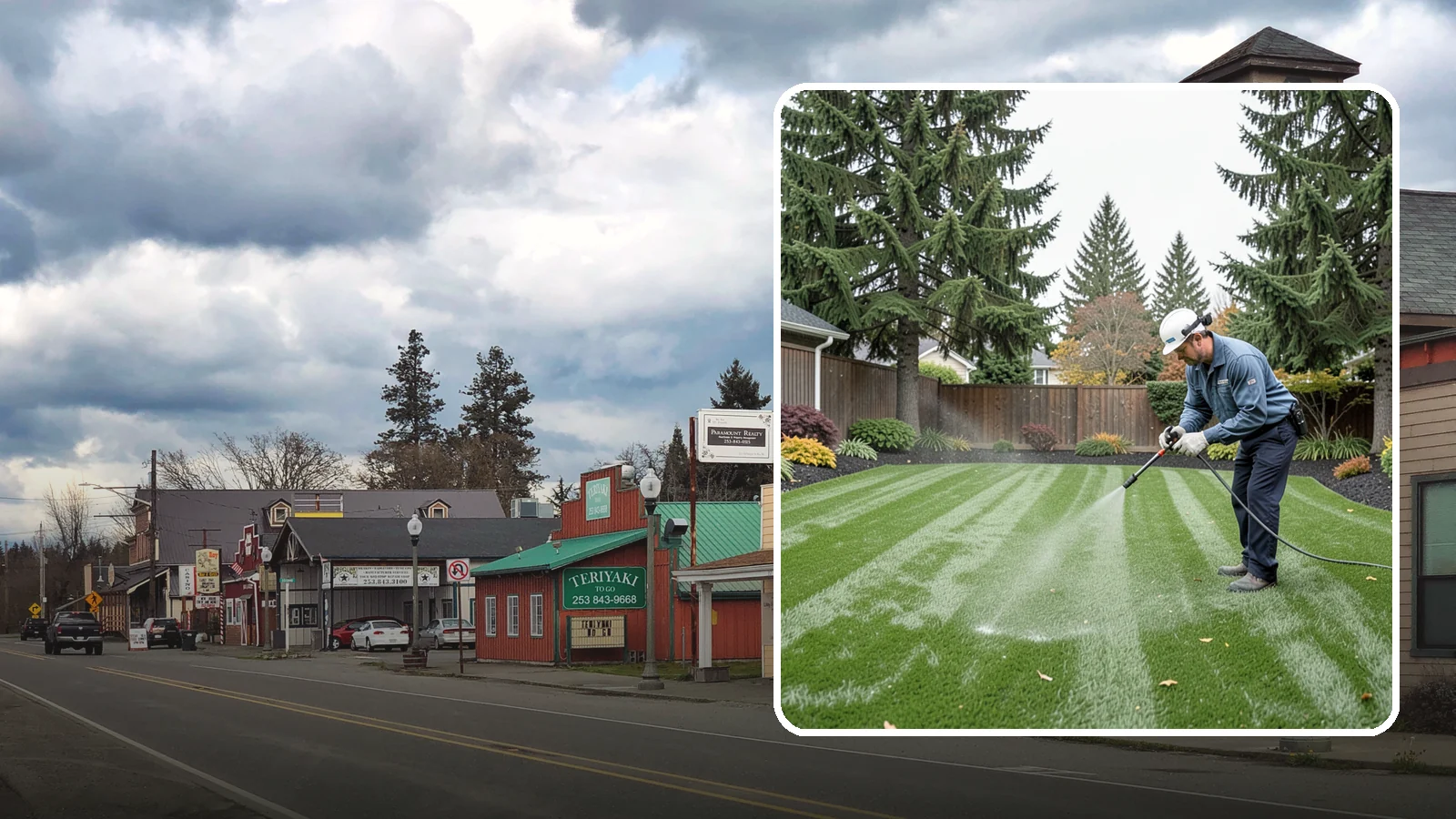 Turf Deodorizing in Roy, Pierce County, WA - We deep-clean and treat synthetic turf to neutralize pet odors trapped by our persistently damp climate.