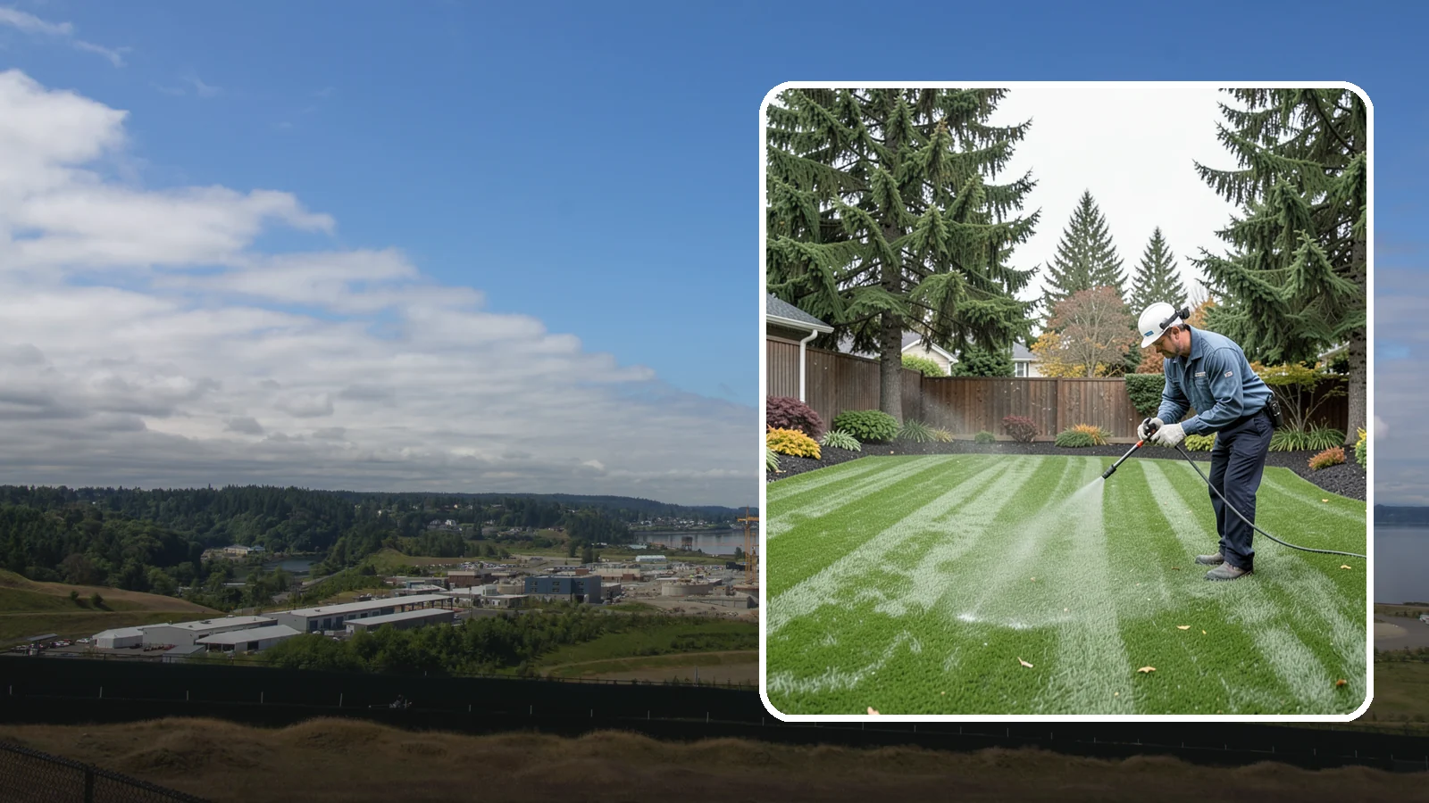 Turf Deodorizing in University Place, Pierce County, WA - We deep-clean and treat synthetic turf to neutralize pet odors trapped by our persistently damp climate.