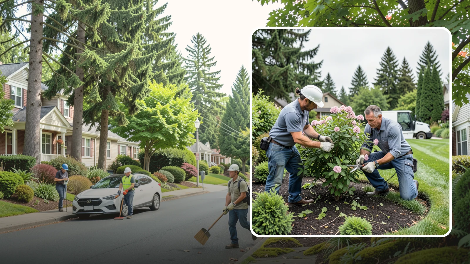 Viburnum Pruning in Beaux Arts Village, King County, WA - Bloom-timed pruning of viburnums that shapes the shrub, removes old wood, and protects flowers, fruit, and form.