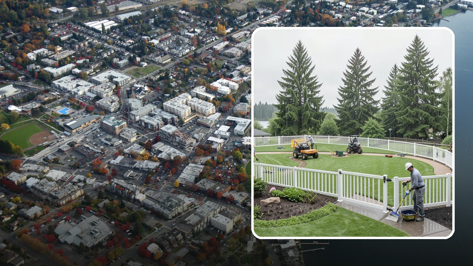 Vinyl Fence Installation in Kirkland, King County, WA - We install low-maintenance vinyl fencing that shrugs off Northwest rain, moss, and moisture without rotting or peeling.