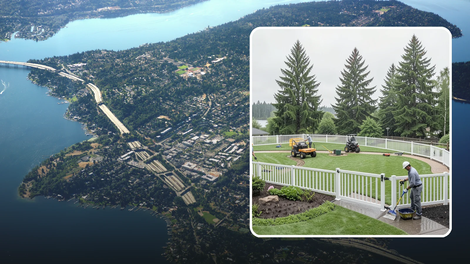 Vinyl Fence Installation in Mercer Island, King County, WA - We install low-maintenance vinyl fencing that shrugs off Northwest rain, moss, and moisture without rotting or peeling.