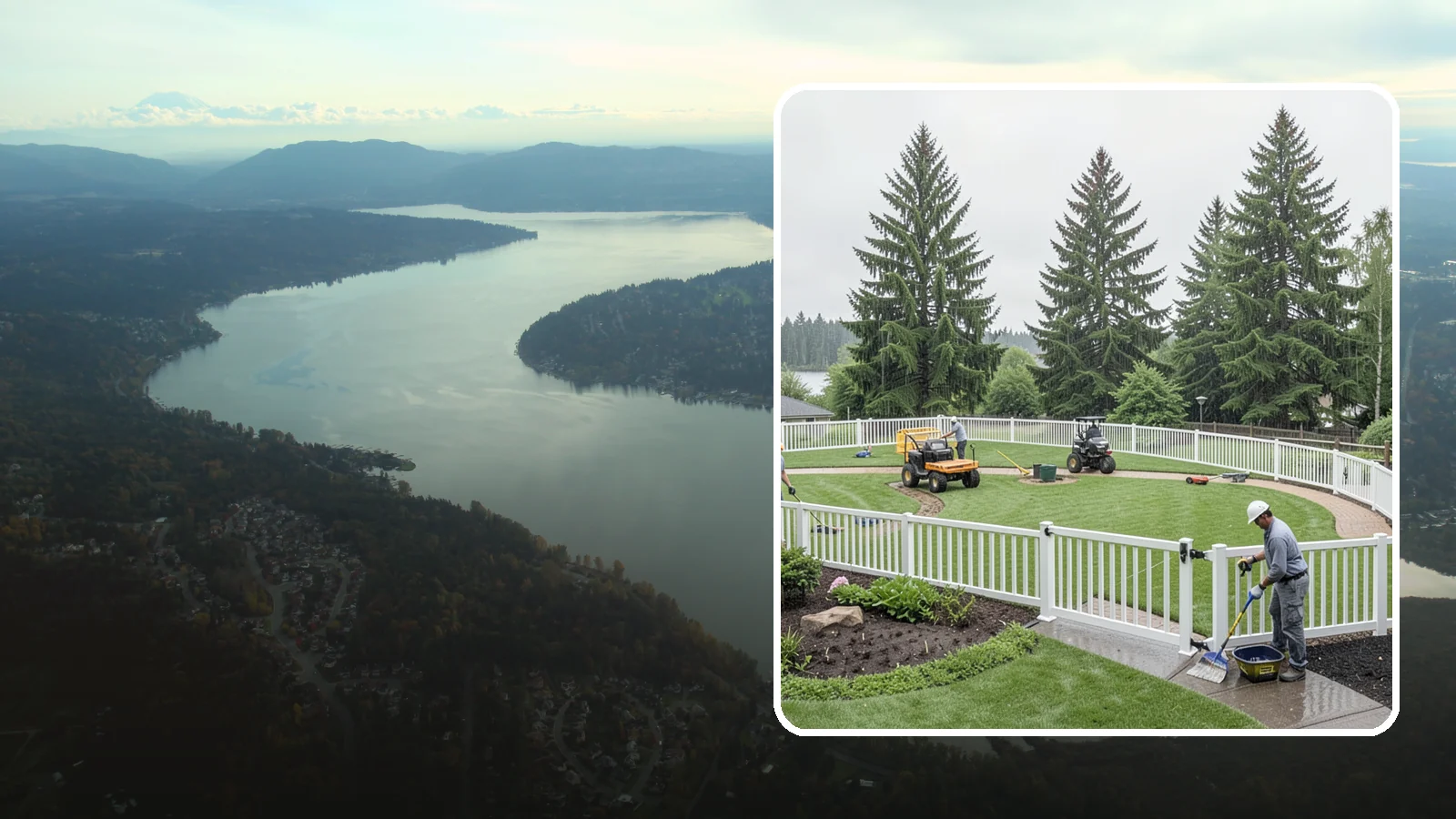Vinyl Fence Installation in Sammamish, King County, WA - We install low-maintenance vinyl fencing that shrugs off Northwest rain, moss, and moisture without rotting or peeling.