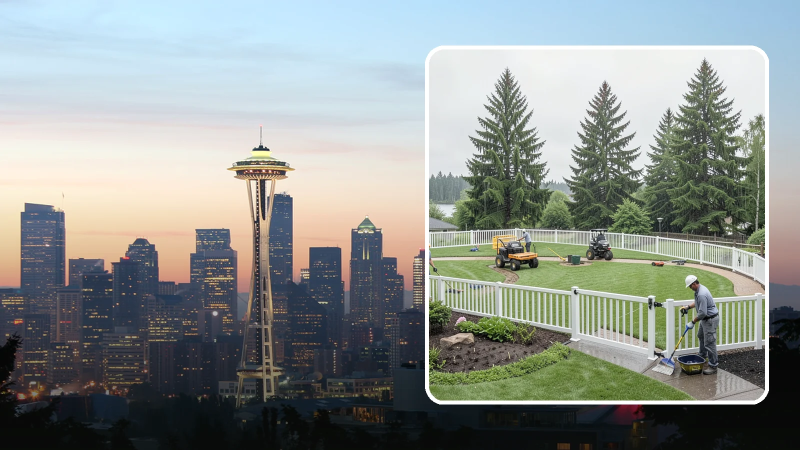 Vinyl Fence Installation in Seattle, King County, WA - We install low-maintenance vinyl fencing that shrugs off Northwest rain, moss, and moisture without rotting or peeling.