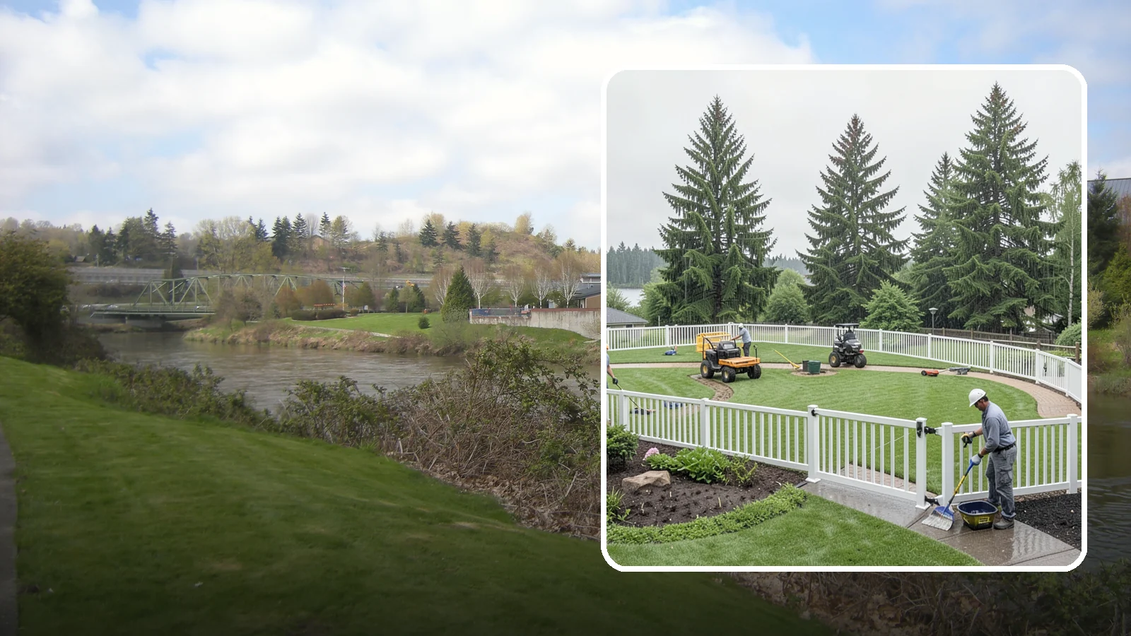 Vinyl Fence Installation in Tukwila, King County, WA - We install low-maintenance vinyl fencing that shrugs off Northwest rain, moss, and moisture without rotting or peeling.