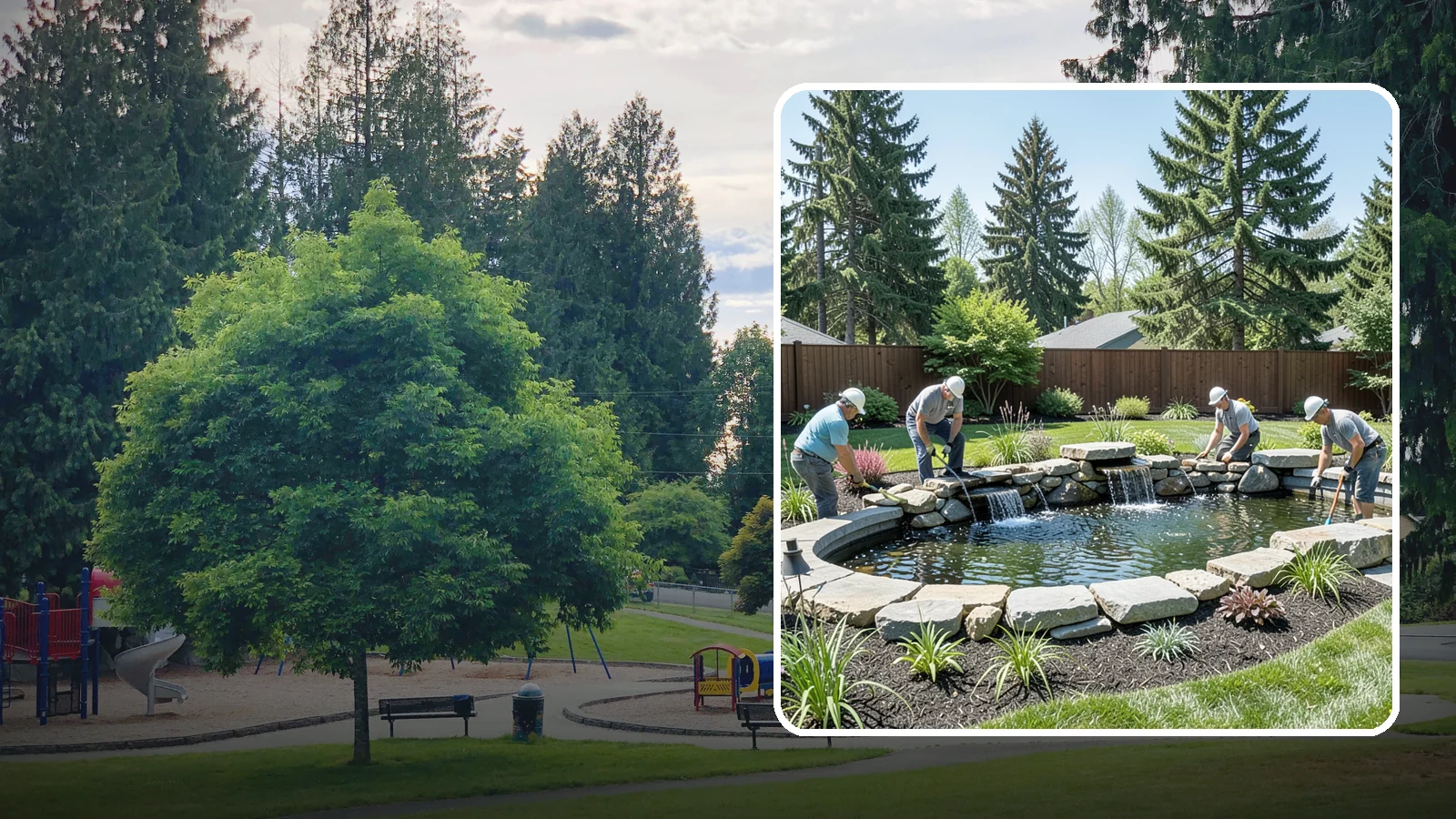 Water Feature Installation in Bonney Lake, Pierce County, WA - Custom water features - ponds, waterfalls, and fountains - that bring sound, movement, and serenity to your yard.