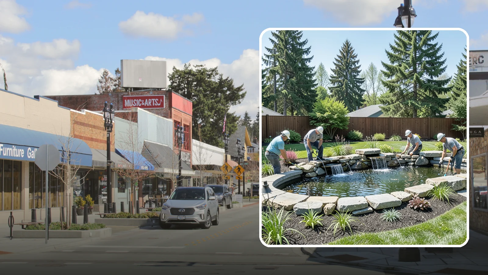 Water Feature Installation in Bothell, King County, WA - Custom water features - ponds, waterfalls, and fountains - that bring sound, movement, and serenity to your yard.