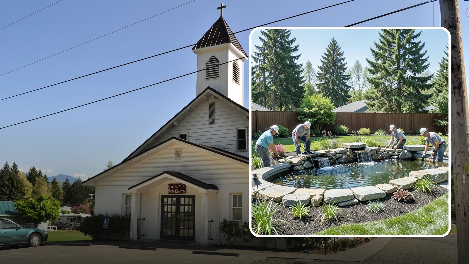 Water Feature Installation in Concrete, Skagit County, WA - Custom water features - ponds, waterfalls, and fountains - that bring sound, movement, and serenity to your yard.