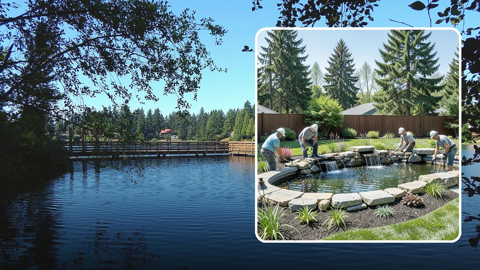 Water Feature Installation in Federal Way, King County, WA - Custom water features - ponds, waterfalls, and fountains - that bring sound, movement, and serenity to your yard.