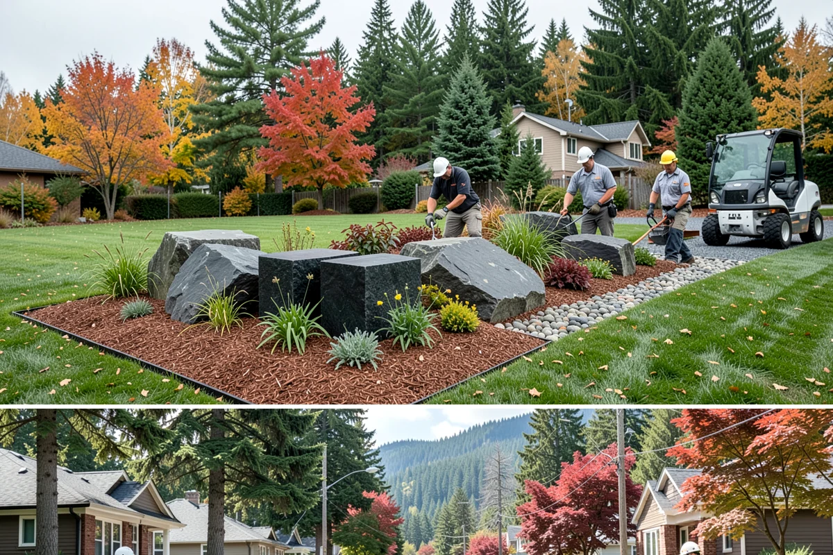 Water Feature Installation in Hunts Point, King County, WA - Best built spring through fall.