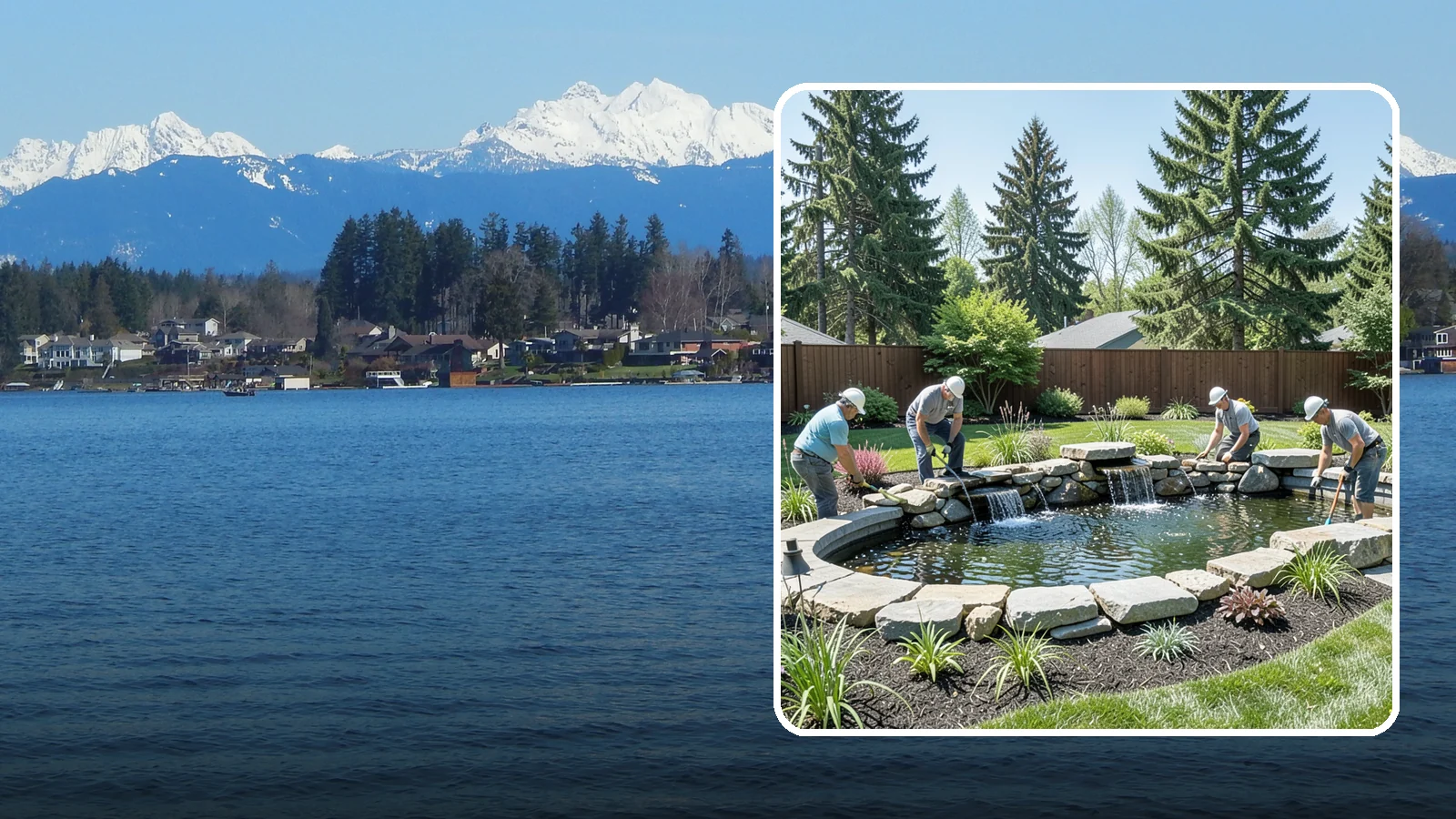 Water Feature Installation in Lake Stevens, Snohomish County, WA - Custom water features - ponds, waterfalls, and fountains - that bring sound, movement, and serenity to your yard.