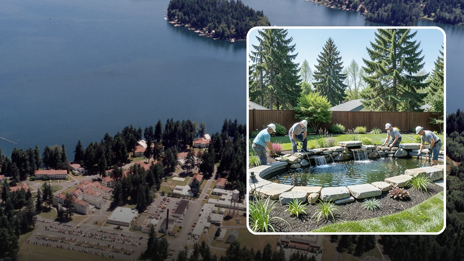 Water Feature Installation in Lakewood, Pierce County, WA - Custom water features - ponds, waterfalls, and fountains - that bring sound, movement, and serenity to your yard.