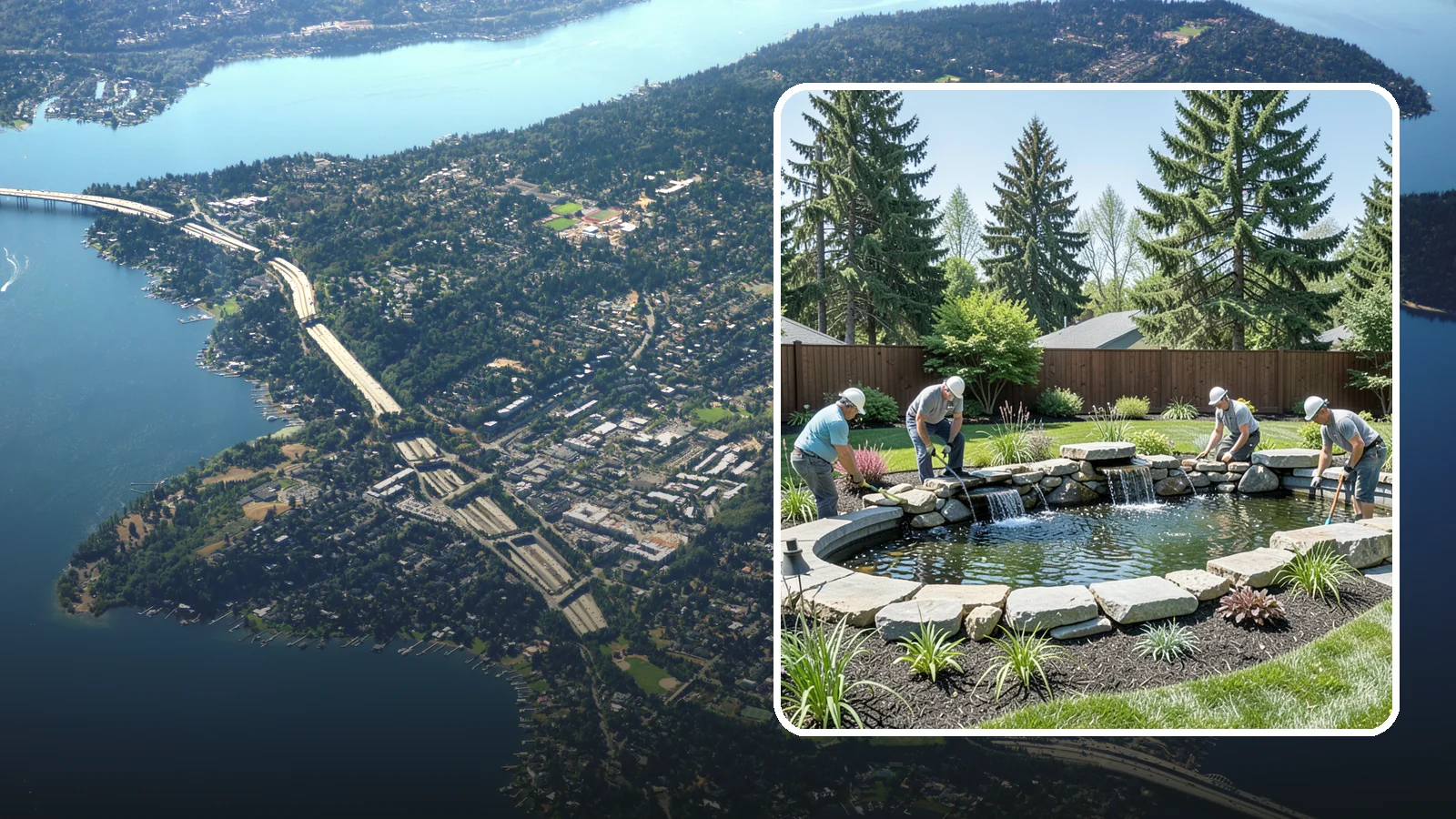 Water Feature Installation in Mercer Island, King County, WA - Custom water features - ponds, waterfalls, and fountains - that bring sound, movement, and serenity to your yard.