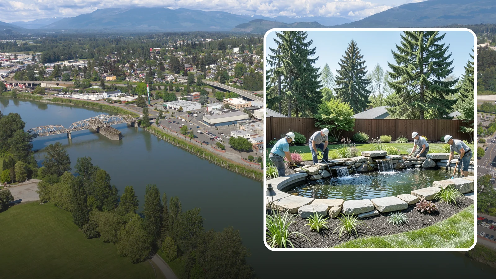 Water Feature Installation in Mount Vernon, Skagit County, WA - Custom water features - ponds, waterfalls, and fountains - that bring sound, movement, and serenity to your yard.