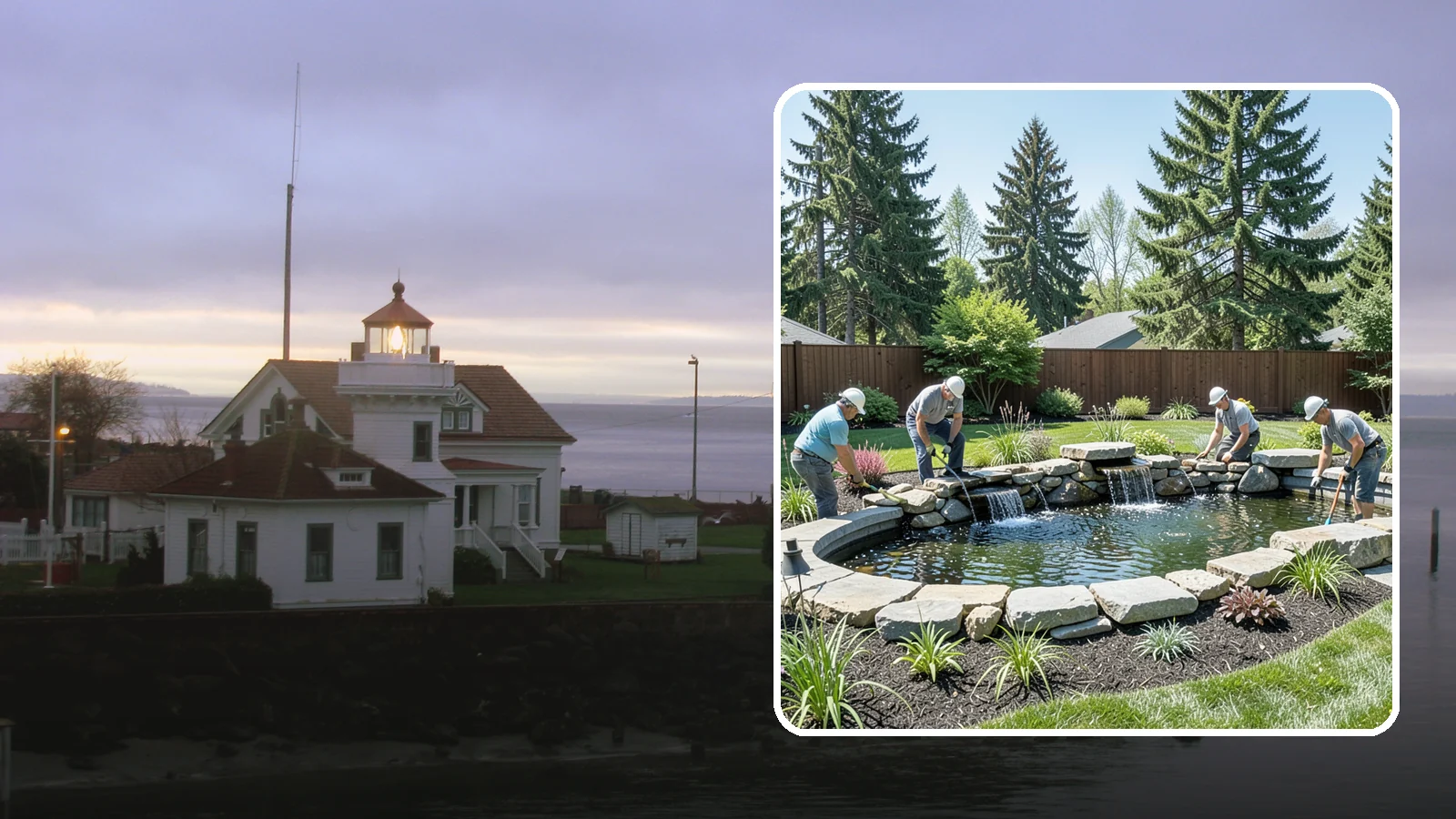 Water Feature Installation in Mukilteo, Snohomish County, WA - Custom water features - ponds, waterfalls, and fountains - that bring sound, movement, and serenity to your yard.