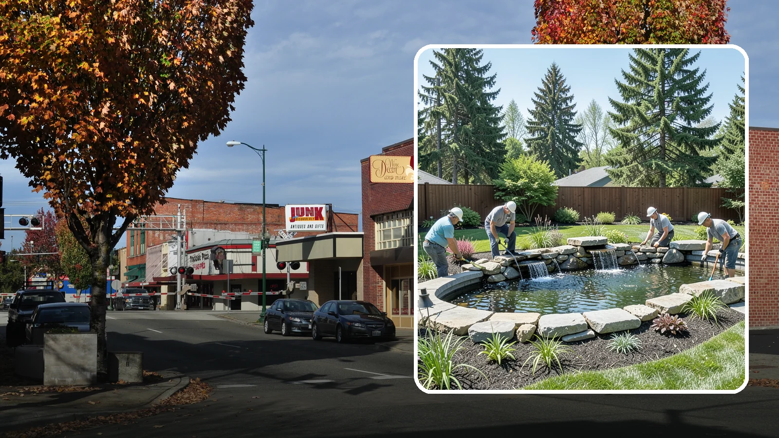 Water Feature Installation in Puyallup, Pierce County, WA - Custom water features - ponds, waterfalls, and fountains - that bring sound, movement, and serenity to your yard.