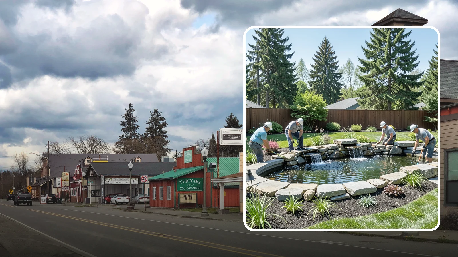 Water Feature Installation in Roy, Pierce County, WA - Custom water features - ponds, waterfalls, and fountains - that bring sound, movement, and serenity to your yard.