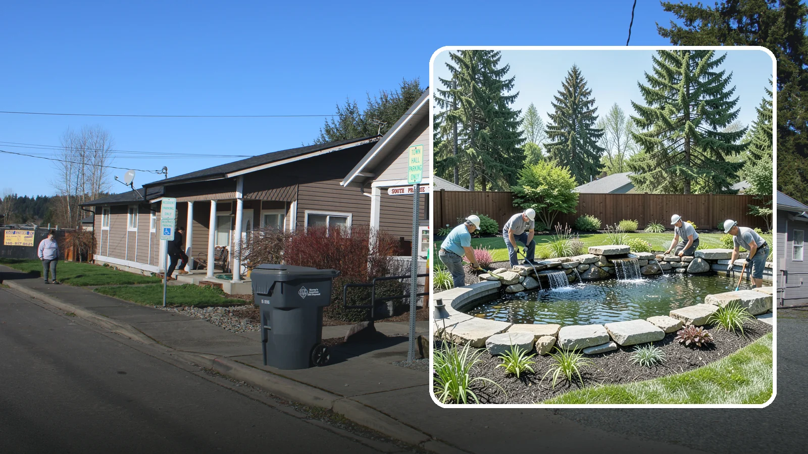 Water Feature Installation in South Prairie, Pierce County, WA - Custom water features - ponds, waterfalls, and fountains - that bring sound, movement, and serenity to your yard.