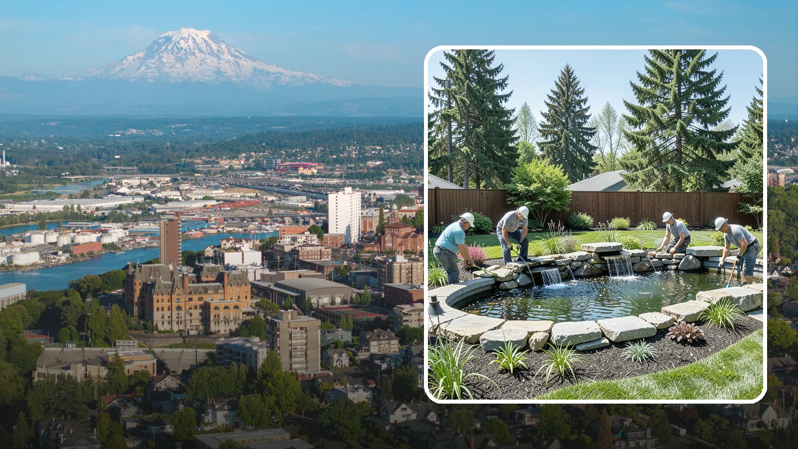 Water Feature Installation in Tacoma, Pierce County, WA - Custom water features - ponds, waterfalls, and fountains - that bring sound, movement, and serenity to your yard.