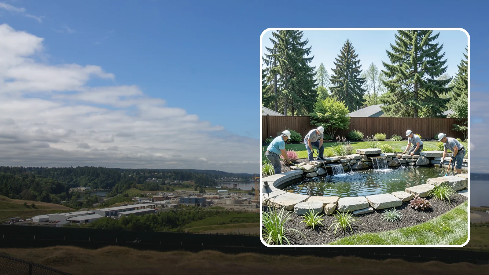 Water Feature Installation in University Place, Pierce County, WA - Custom water features - ponds, waterfalls, and fountains - that bring sound, movement, and serenity to your yard.