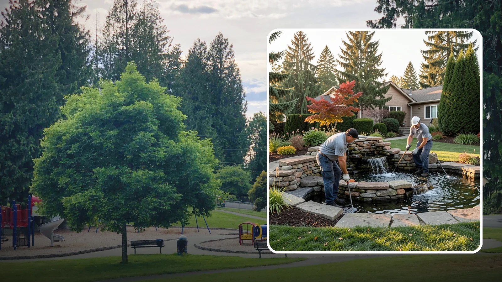 Water Feature Maintenance in Bonney Lake, Pierce County, WA - We keep ponds, fountains, and bubbling features clean, balanced, and running smoothly through every Northwest season.