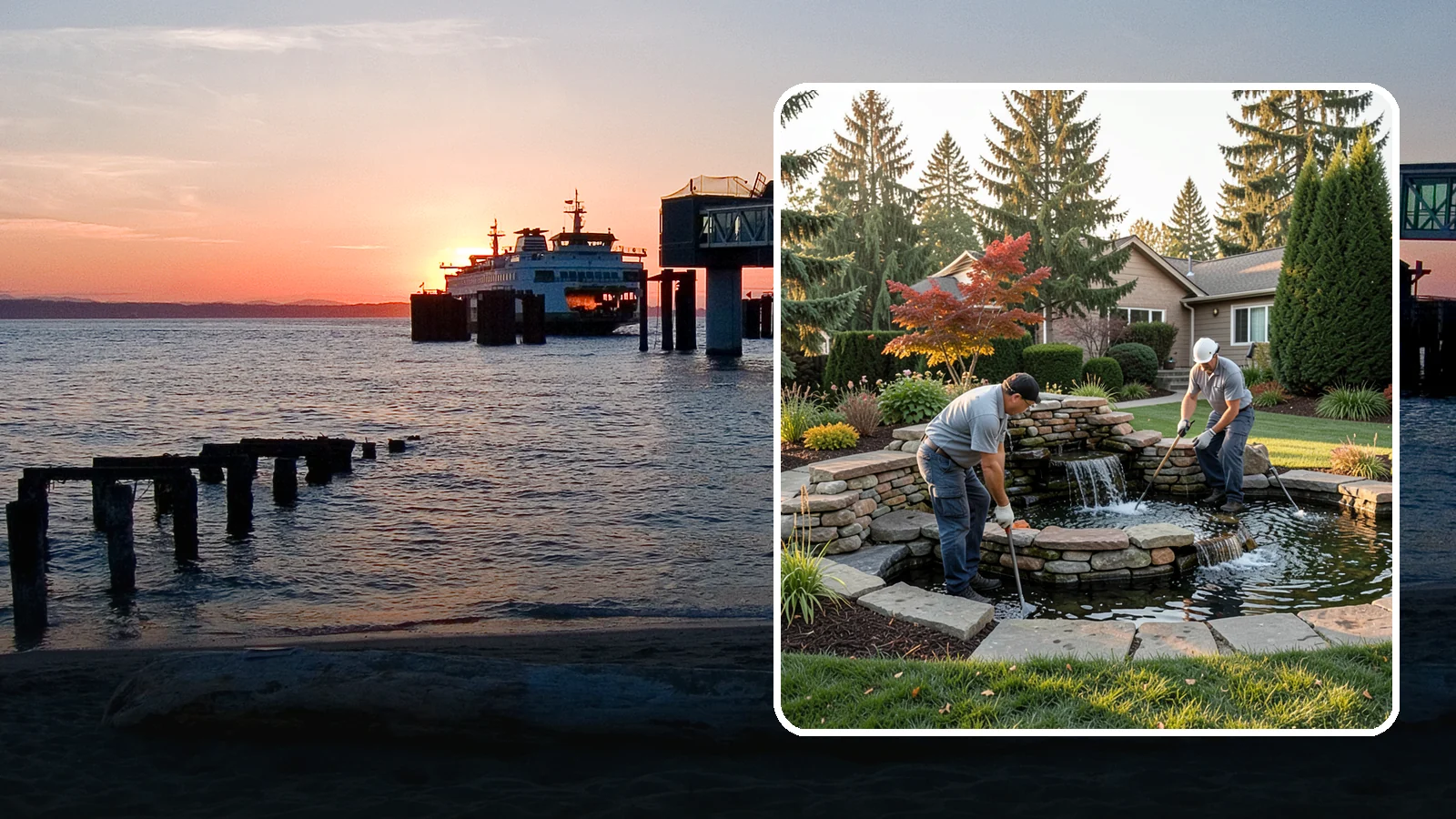 Water Feature Maintenance in Edmonds, Snohomish County, WA - We keep ponds, fountains, and bubbling features clean, balanced, and running smoothly through every Northwest season.