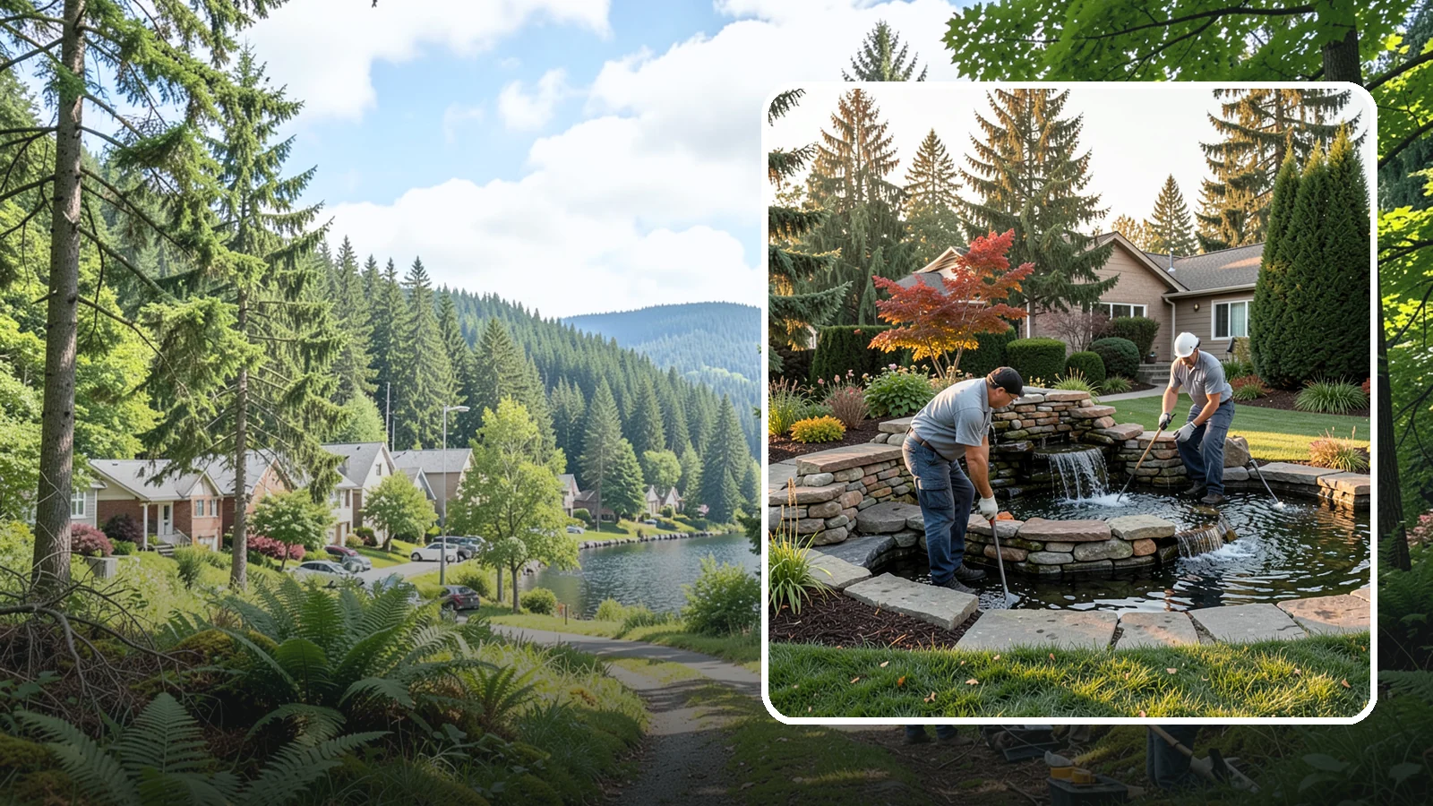 Water Feature Maintenance in Lake Forest Park, King County, WA - We keep ponds, fountains, and bubbling features clean, balanced, and running smoothly through every Northwest season.