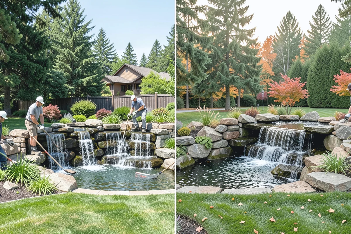 Water Feature Maintenance in Medina, King County, WA - Inspect the pump, filter, liner, and plumbing