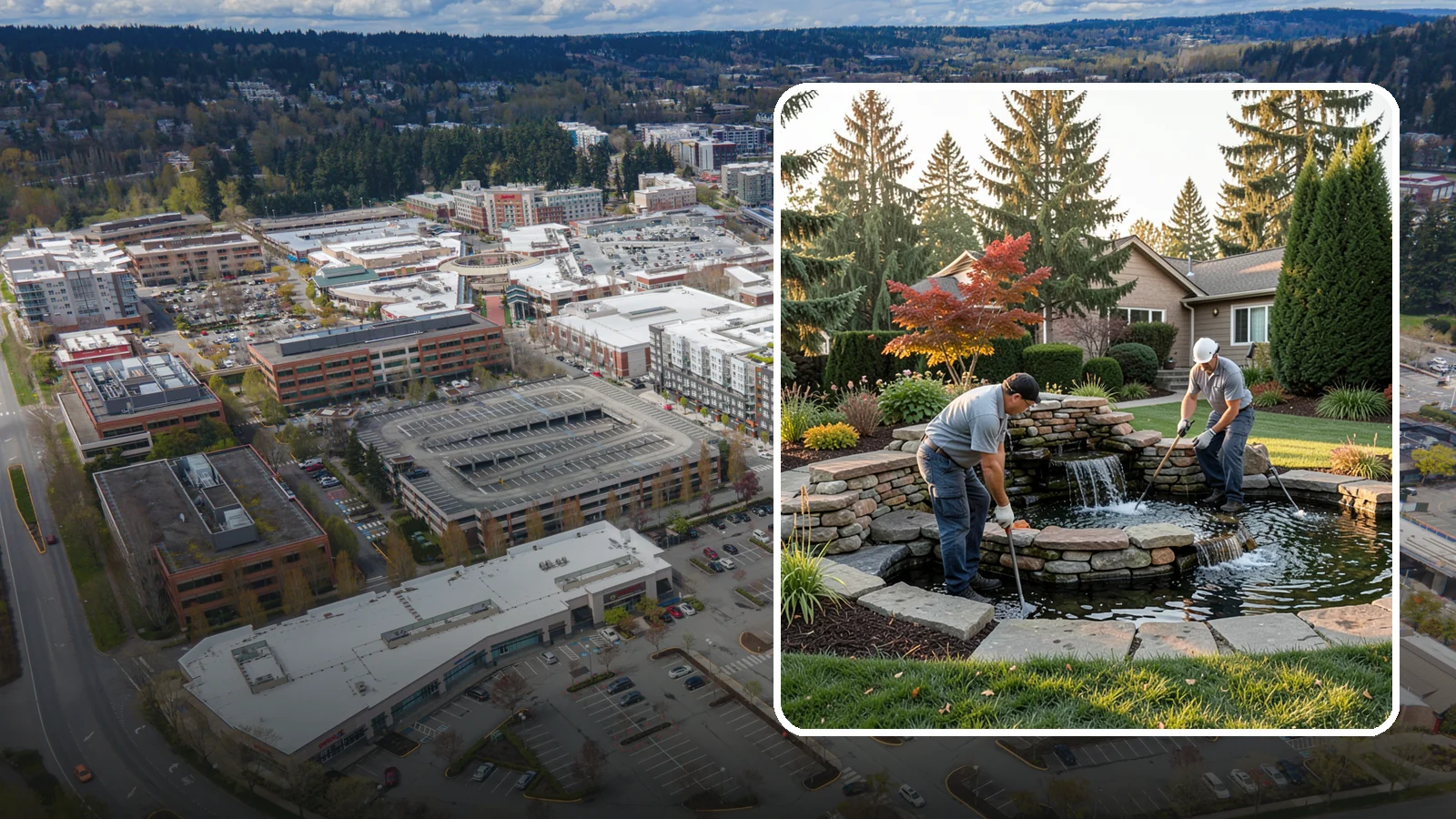 Water Feature Maintenance in Redmond, King County, WA - We keep ponds, fountains, and bubbling features clean, balanced, and running smoothly through every Northwest season.