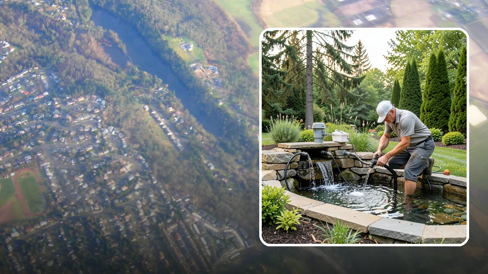 Water Feature Repair in Algona, King County, WA - Repair of pumps, leaks, plumbing, and liners to get your water feature running clear and reliably again.