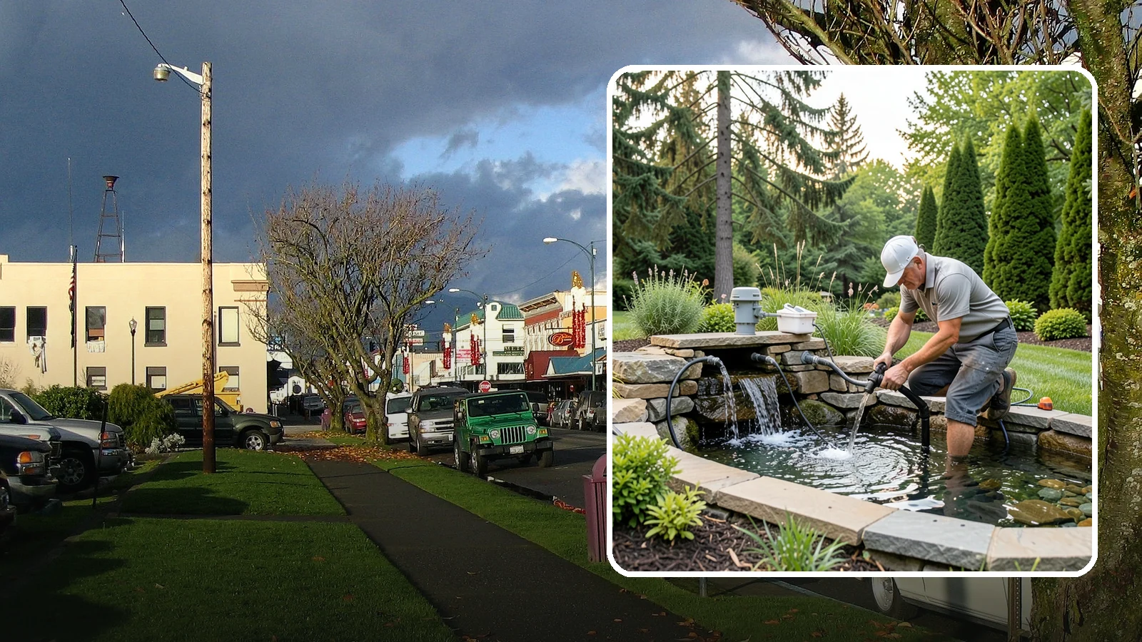 Water Feature Repair in Arlington, Snohomish County, WA - Repair of pumps, leaks, plumbing, and liners to get your water feature running clear and reliably again.