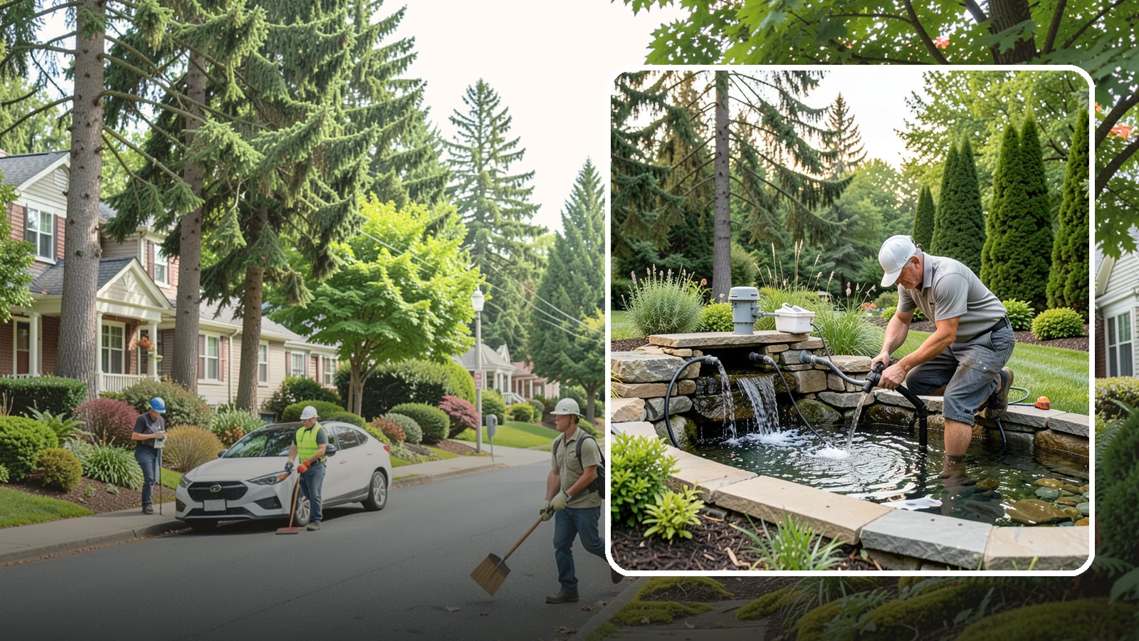 Water Feature Repair in Beaux Arts Village, King County, WA - Repair of pumps, leaks, plumbing, and liners to get your water feature running clear and reliably again.