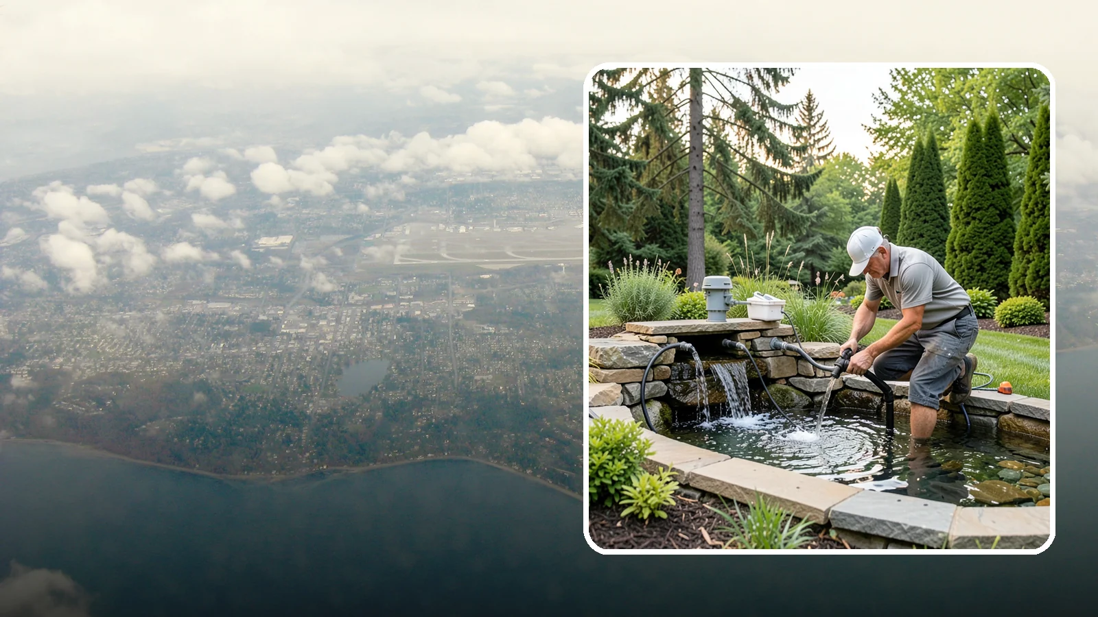 Water Feature Repair in Burien, King County, WA - Repair of pumps, leaks, plumbing, and liners to get your water feature running clear and reliably again.