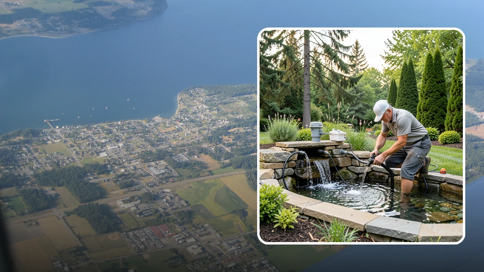 Water Feature Repair in Coupeville, Island County, WA - Repair of pumps, leaks, plumbing, and liners to get your water feature running clear and reliably again.