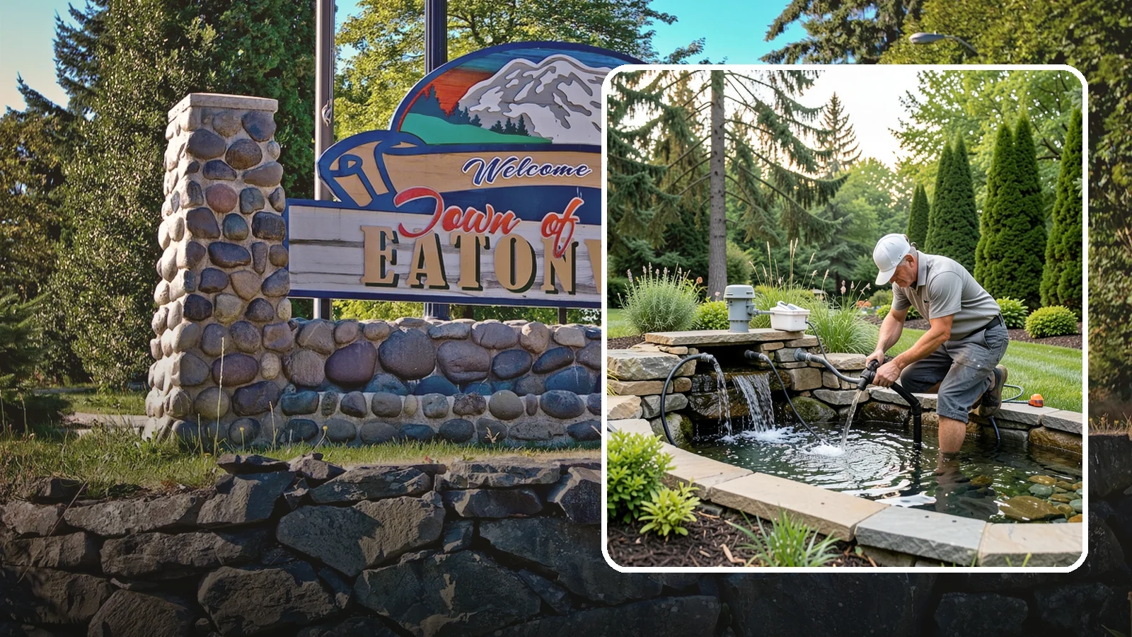 Water Feature Repair in Eatonville, Pierce County, WA - Repair of pumps, leaks, plumbing, and liners to get your water feature running clear and reliably again.