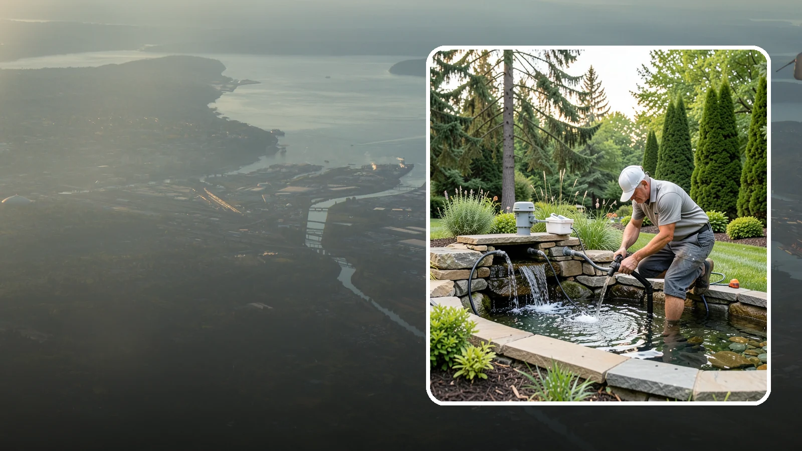 Water Feature Repair in Fife, Pierce County, WA - Repair of pumps, leaks, plumbing, and liners to get your water feature running clear and reliably again.