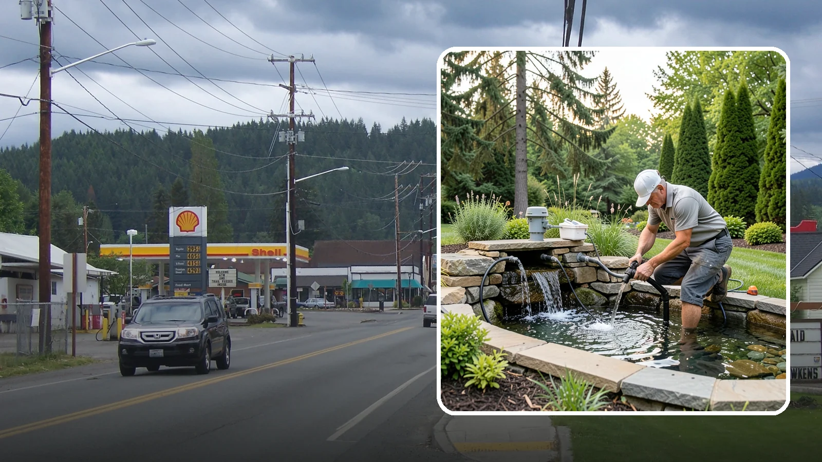 Water Feature Repair in Granite Falls, Snohomish County, WA - Repair of pumps, leaks, plumbing, and liners to get your water feature running clear and reliably again.