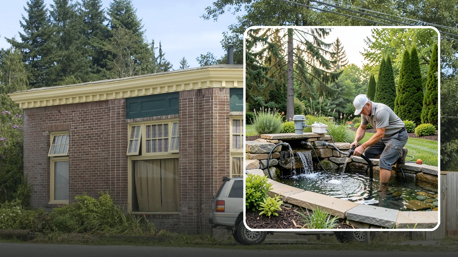 Water Feature Repair in Hamilton, Skagit County, WA - Repair of pumps, leaks, plumbing, and liners to get your water feature running clear and reliably again.