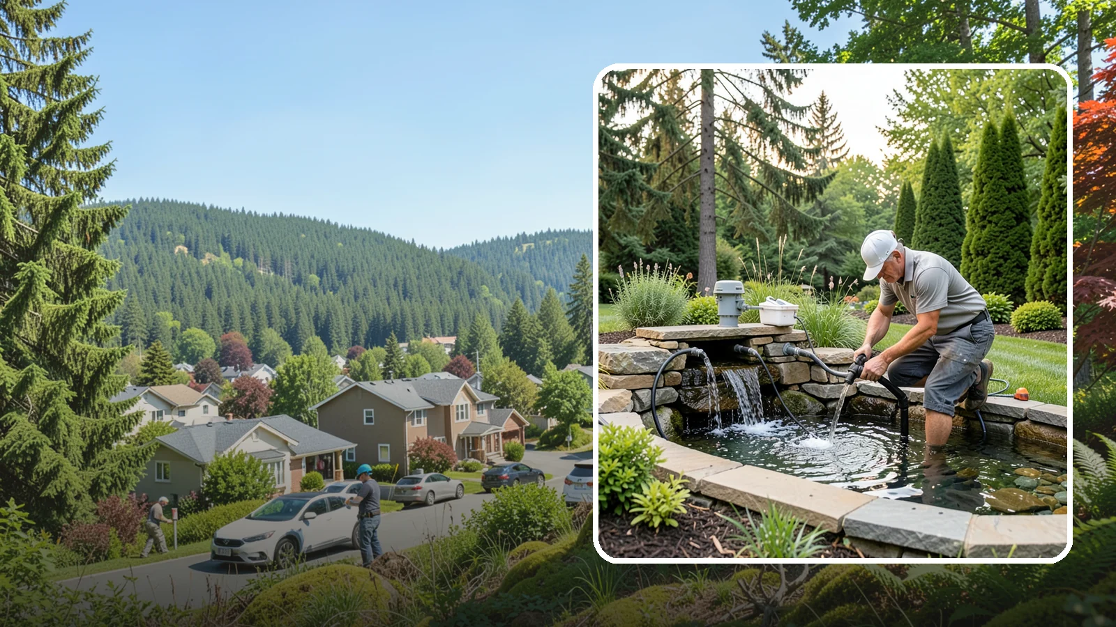 Water Feature Repair in Index, Snohomish County, WA - Repair of pumps, leaks, plumbing, and liners to get your water feature running clear and reliably again.