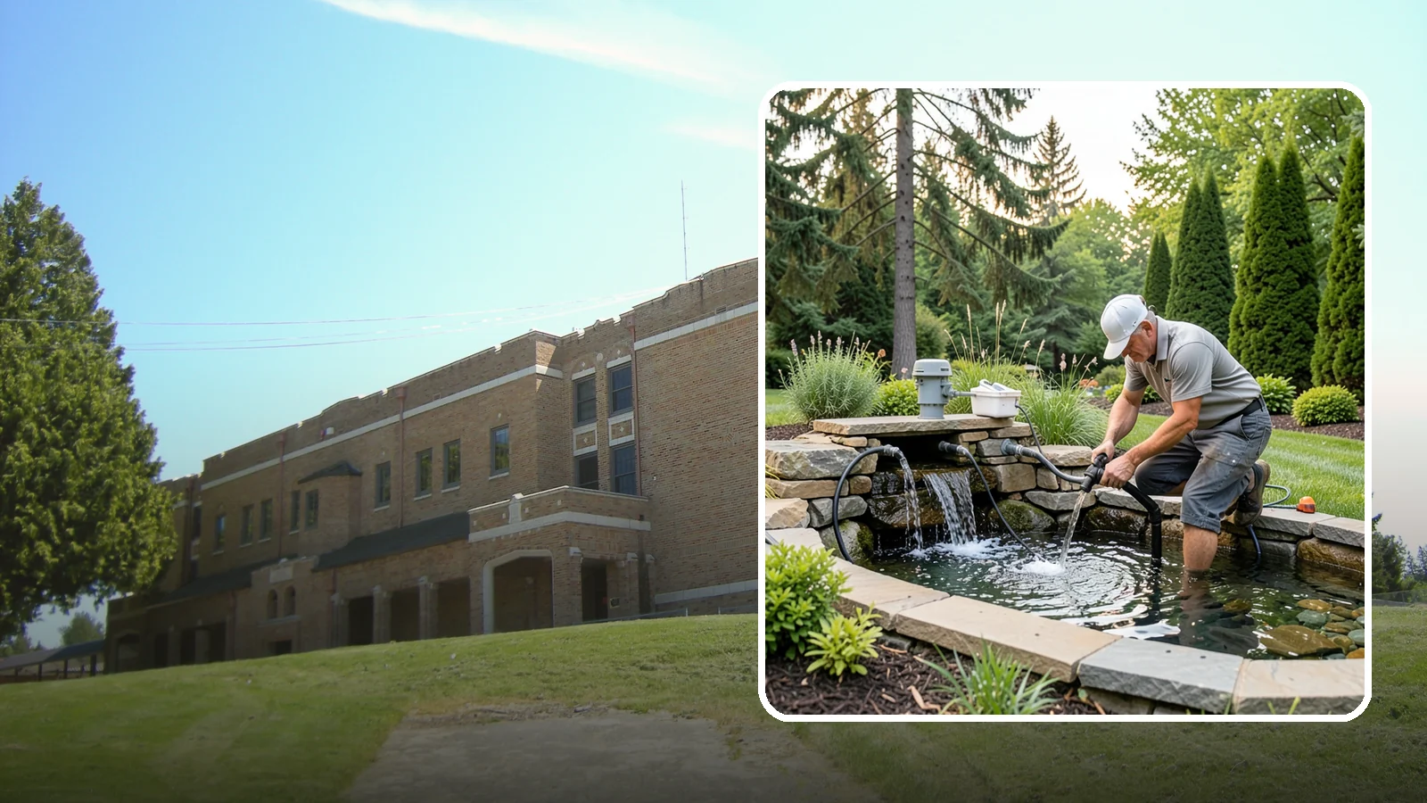 Water Feature Repair in Maple Valley, King County, WA - Repair of pumps, leaks, plumbing, and liners to get your water feature running clear and reliably again.