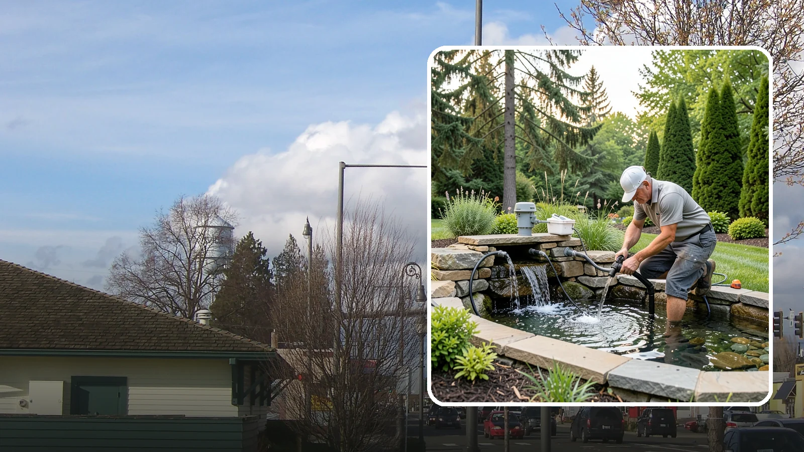 Water Feature Repair in Marysville, Snohomish County, WA - Repair of pumps, leaks, plumbing, and liners to get your water feature running clear and reliably again.