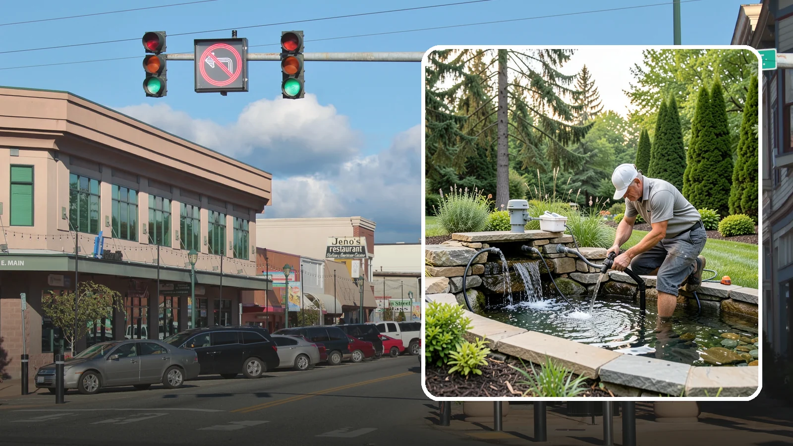 Water Feature Repair in Monroe, Snohomish County, WA - Repair of pumps, leaks, plumbing, and liners to get your water feature running clear and reliably again.