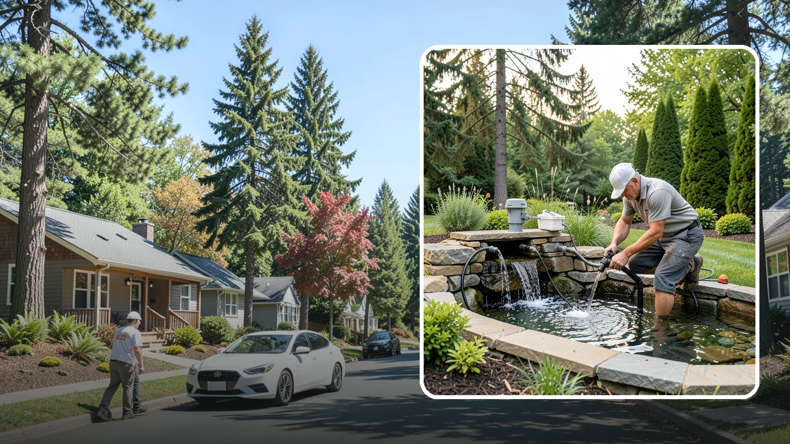 Water Feature Repair in Orting, Pierce County, WA - Repair of pumps, leaks, plumbing, and liners to get your water feature running clear and reliably again.
