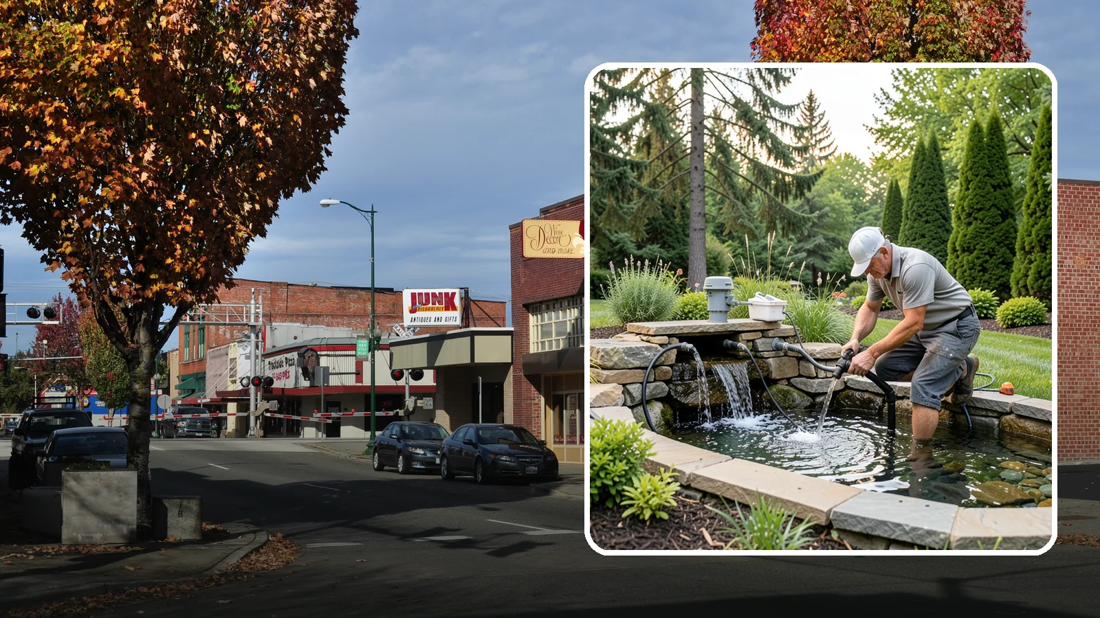 Water Feature Repair in Puyallup, Pierce County, WA - Repair of pumps, leaks, plumbing, and liners to get your water feature running clear and reliably again.