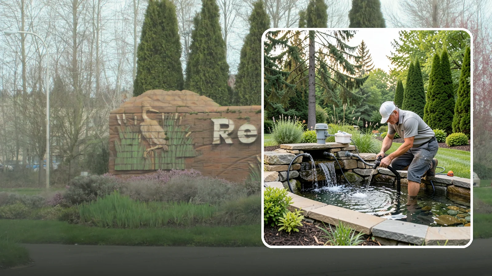 Water Feature Repair in Renton, King County, WA - Repair of pumps, leaks, plumbing, and liners to get your water feature running clear and reliably again.