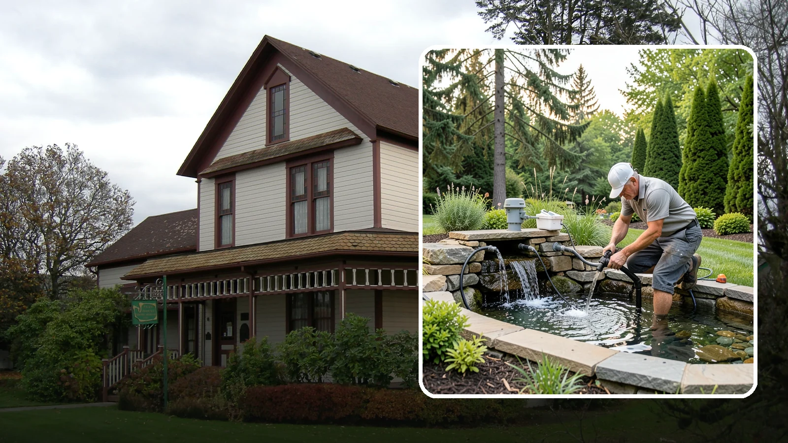Water Feature Repair in Sumner, Pierce County, WA - Repair of pumps, leaks, plumbing, and liners to get your water feature running clear and reliably again.