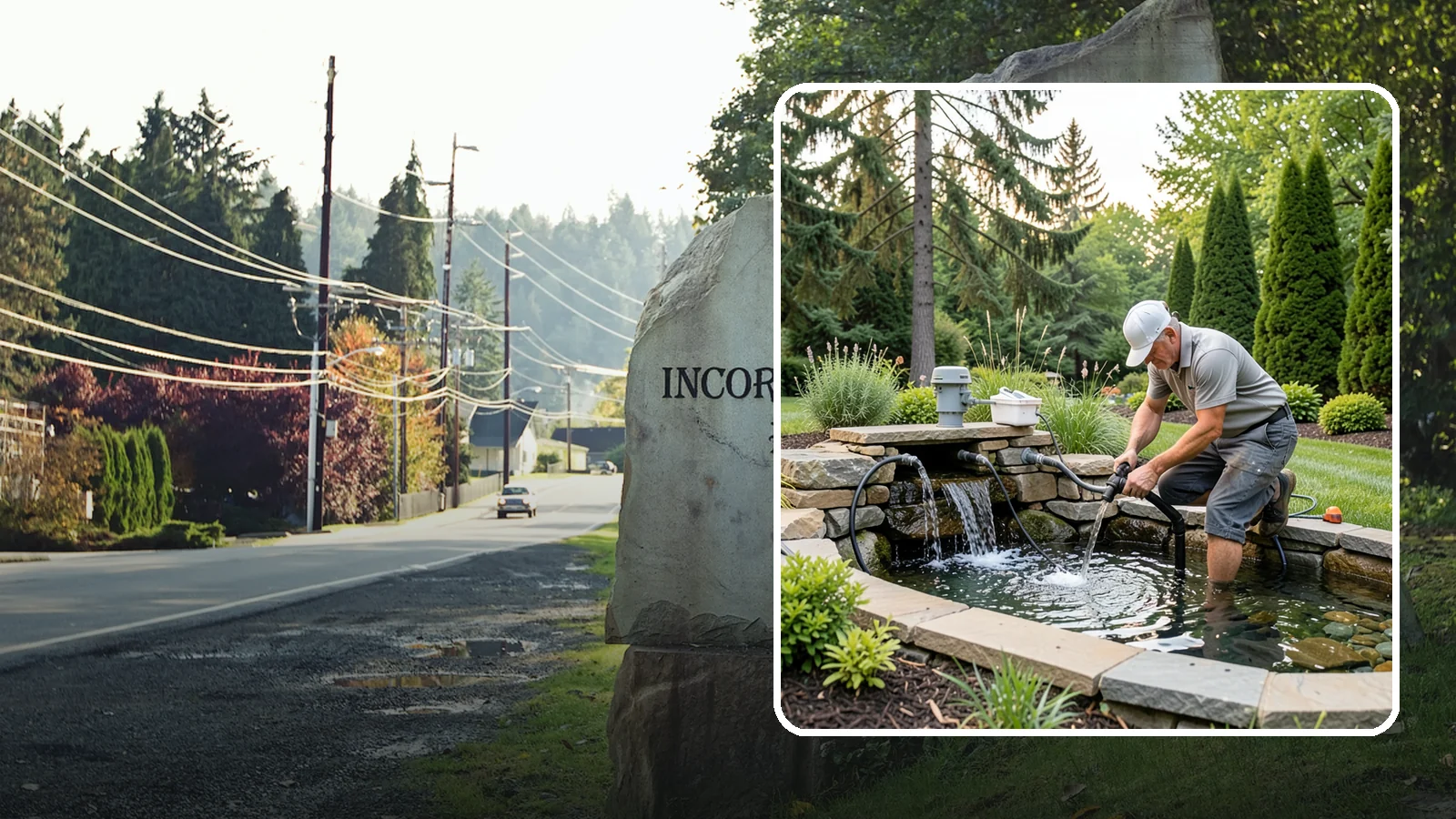 Water Feature Repair in Wilkeson, Pierce County, WA - Repair of pumps, leaks, plumbing, and liners to get your water feature running clear and reliably again.