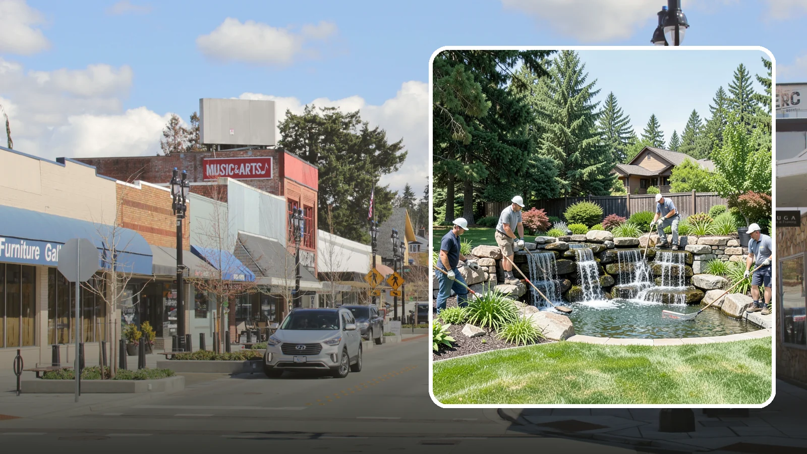 Waterfall Installation in Bothell, King County, WA - Natural-looking waterfalls that add the sight and sound of cascading water to your landscape.