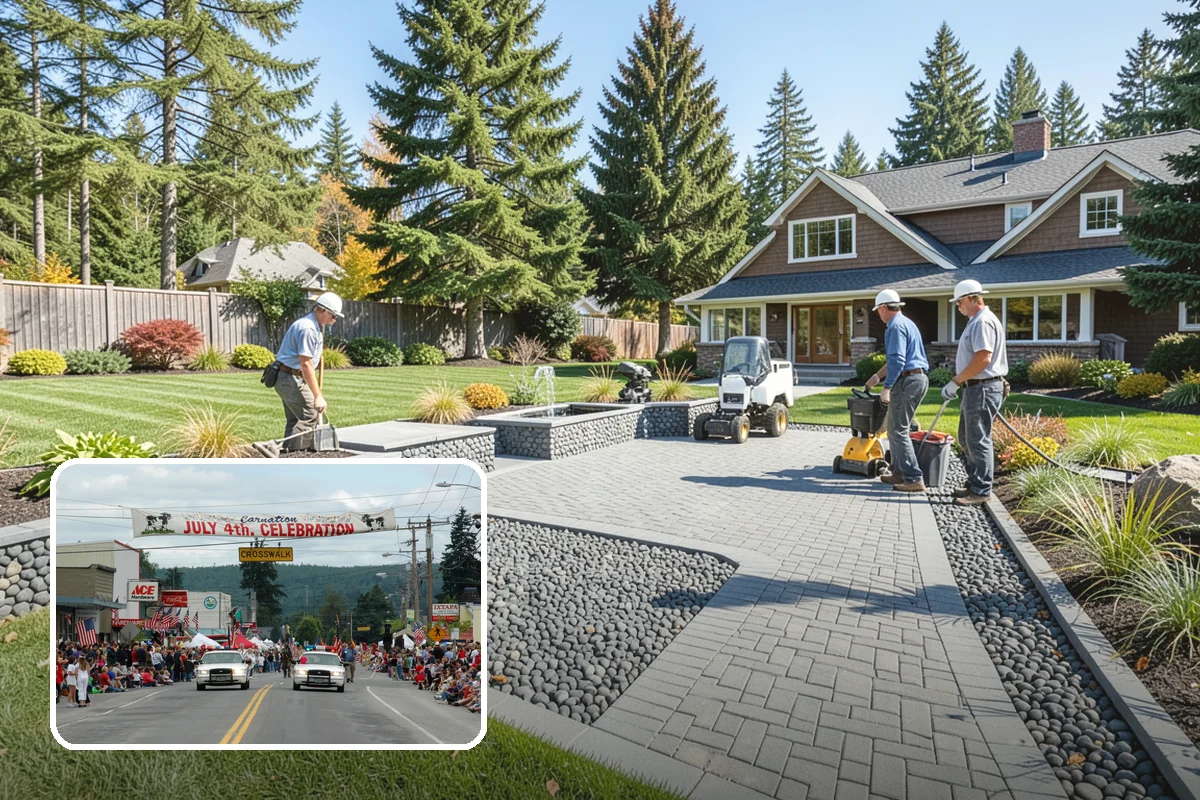 Waterfall Installation in Carnation, King County, WA - The sight and sound of cascading water