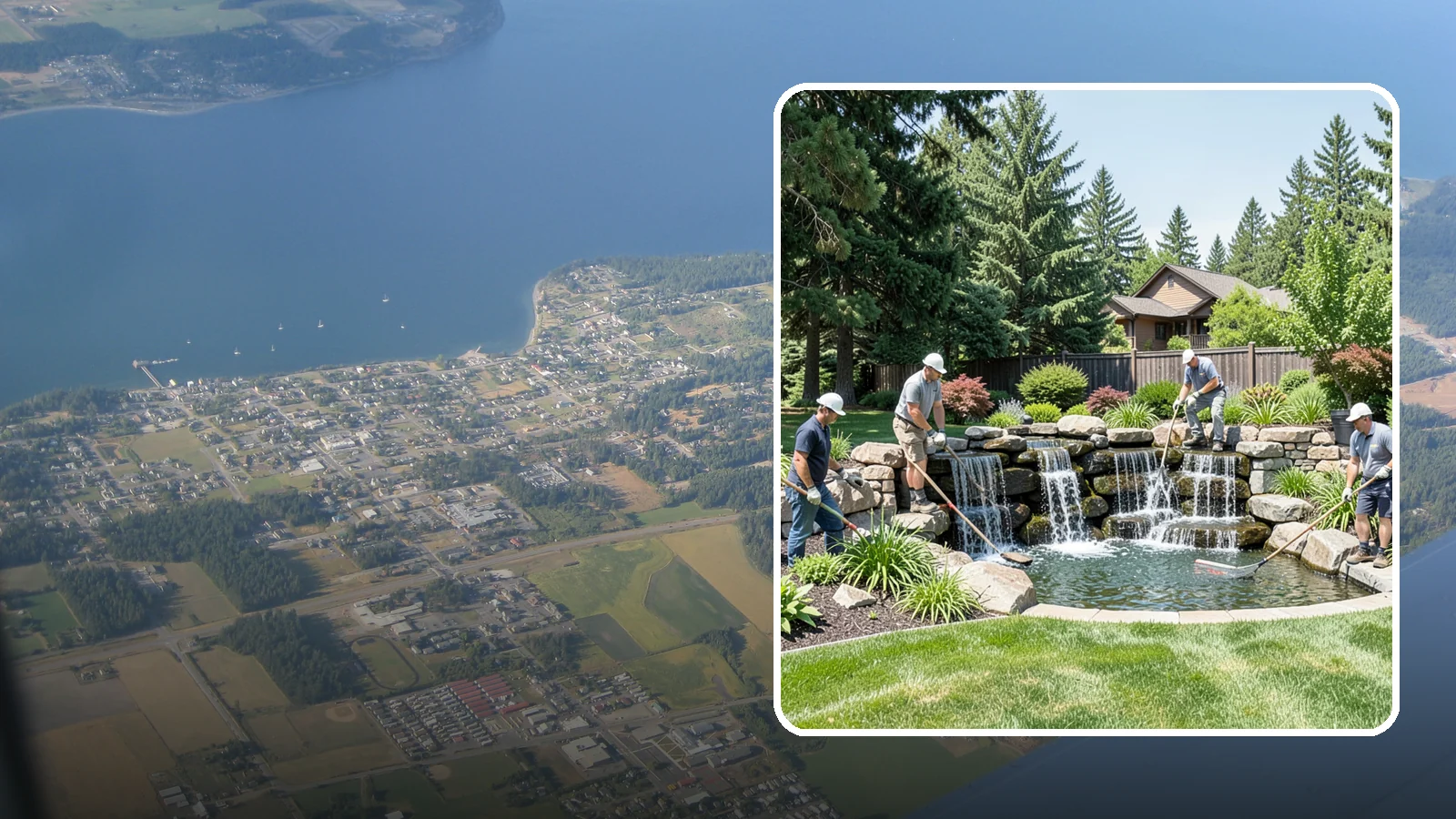 Waterfall Installation in Coupeville, Island County, WA - Natural-looking waterfalls that add the sight and sound of cascading water to your landscape.